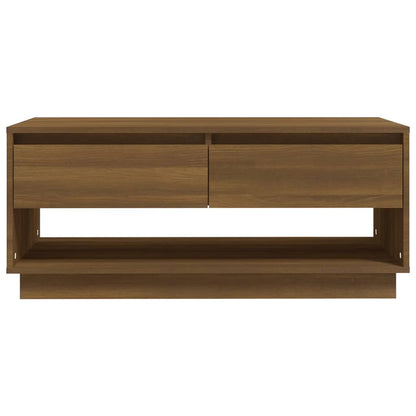 Coffee Table Brown Oak 102.5x55x44 cm Engineered Wood