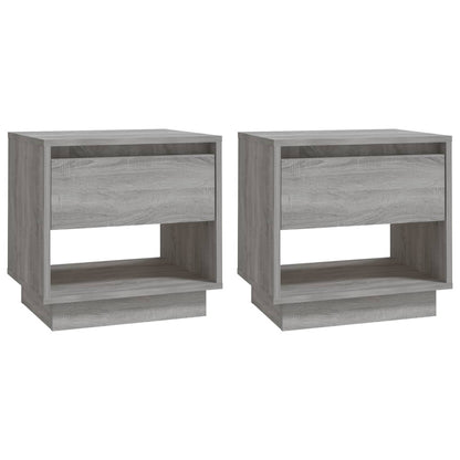 Grey Sonoma Bedside Cabinets Set - 2 Pcs, Engineered Wood, 45x34x44 cm