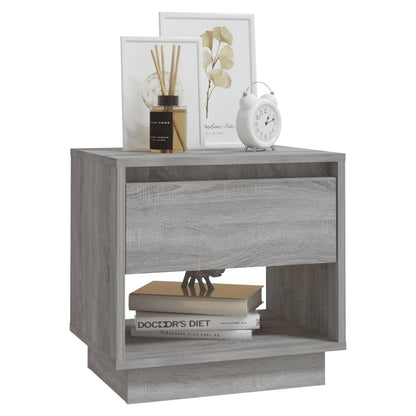 Grey Sonoma Bedside Cabinets Set - 2 Pcs, Engineered Wood, 45x34x44 cm