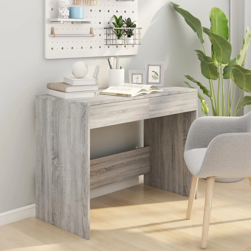 Grey Sonoma Engineered Wood Desk 101x50x76.5 cm - Stylish Workspace