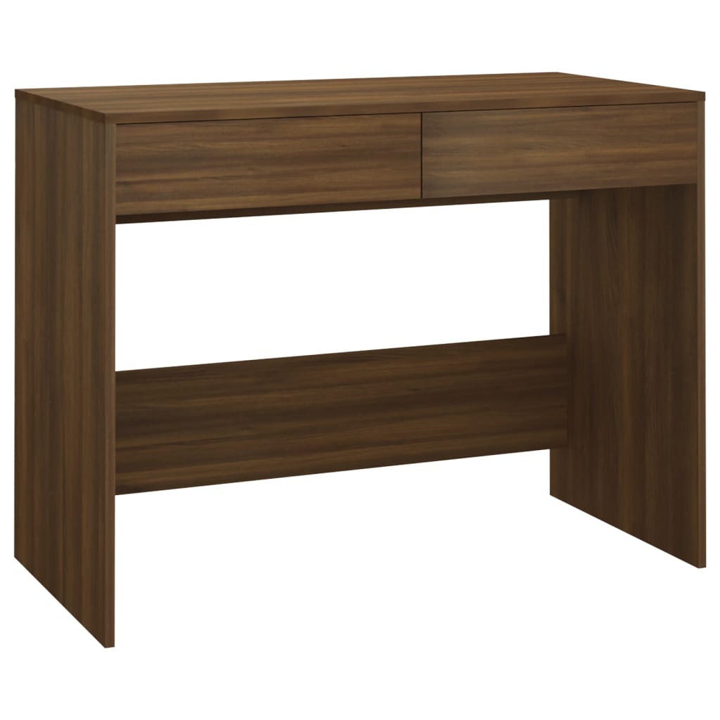 Brown Oak Desk - 101x50x76.5 cm, Engineered Wood办公桌