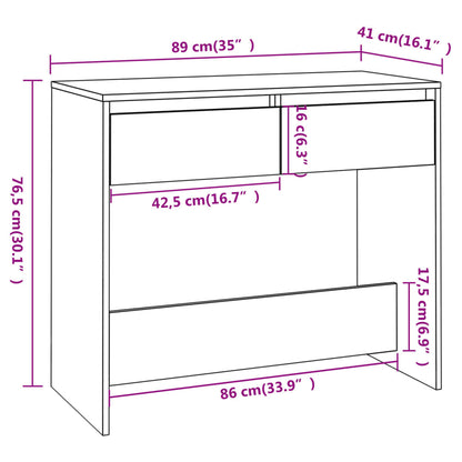 Console Table Smoked Oak 89x41x76.5 cm Engineered Wood