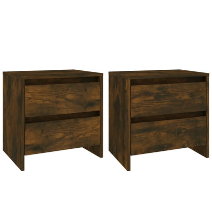 Smoked Oak Bedside Cabinets Set, 45x34.5x44.5 cm, Engineered Wood