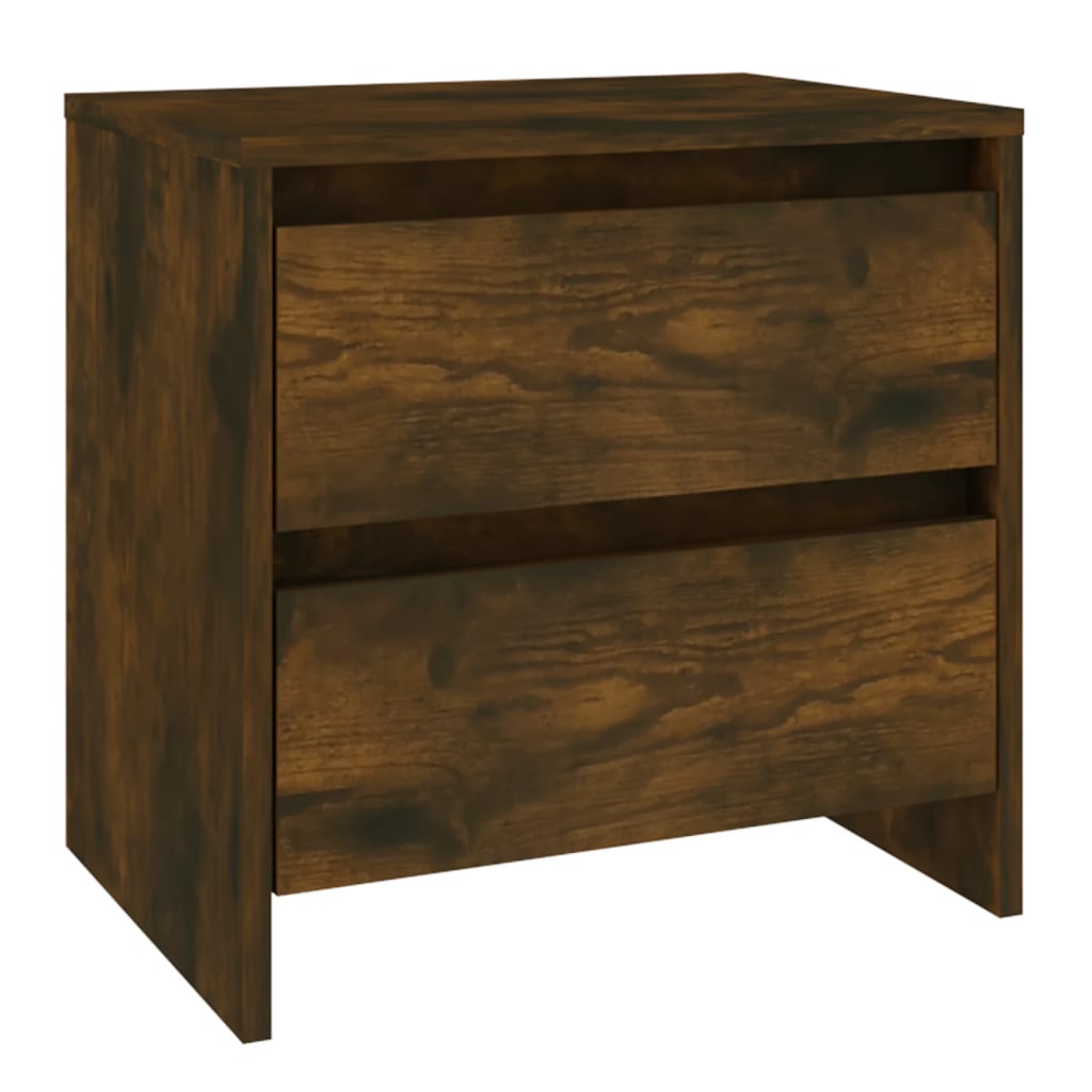 Smoked Oak Bedside Cabinets Set, 45x34.5x44.5 cm, Engineered Wood