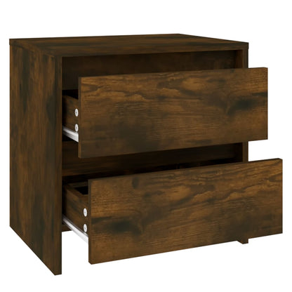 Smoked Oak Bedside Cabinets Set, 45x34.5x44.5 cm, Engineered Wood