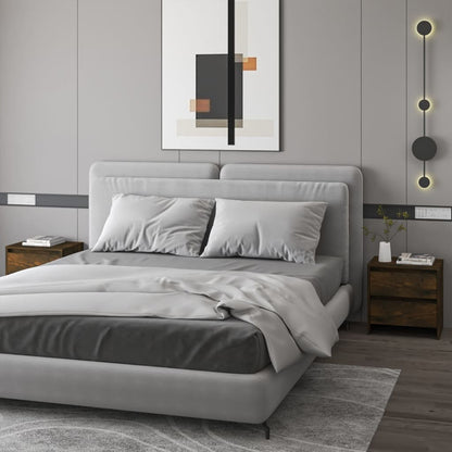 Smoked Oak Bedside Cabinets Set, 45x34.5x44.5 cm, Engineered Wood