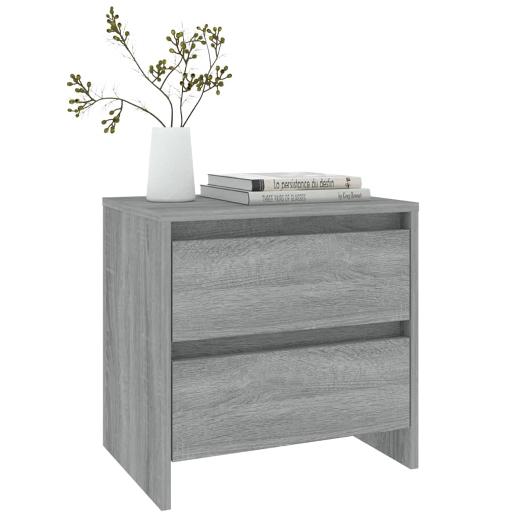 Grey Sonoma Bedside Cabinet, 45x34.5x44.5 cm - Engineered Wood