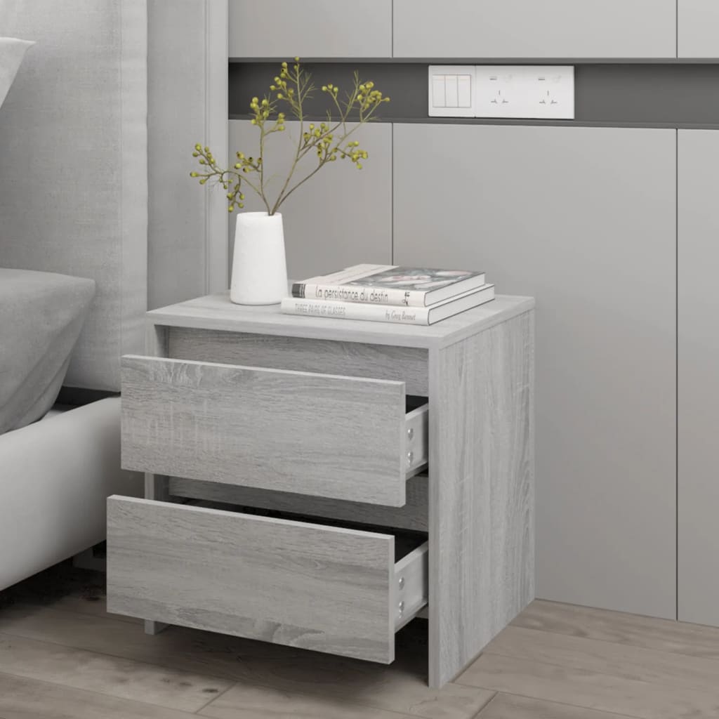 Grey Sonoma Bedside Cabinet, 45x34.5x44.5 cm - Engineered Wood