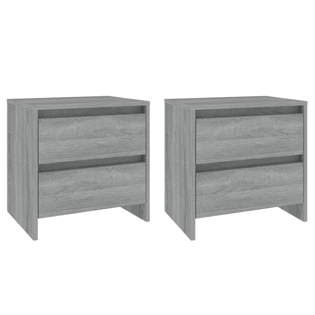 Grey Sonoma Bedside Cabinets 2 pcs - 45x34.5x44.5 cm Engineered Wood