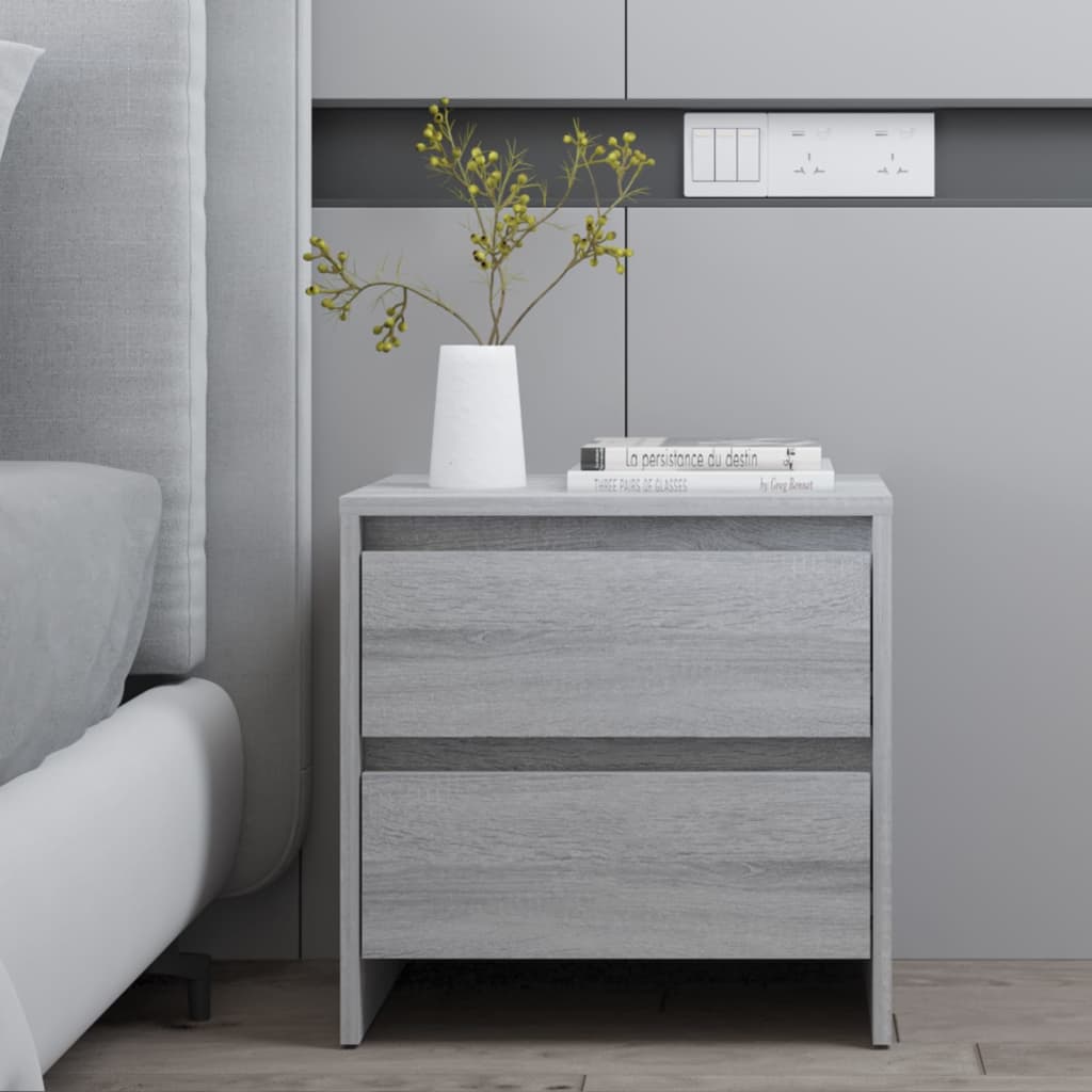 Grey Sonoma Bedside Cabinets 2 pcs - 45x34.5x44.5 cm Engineered Wood