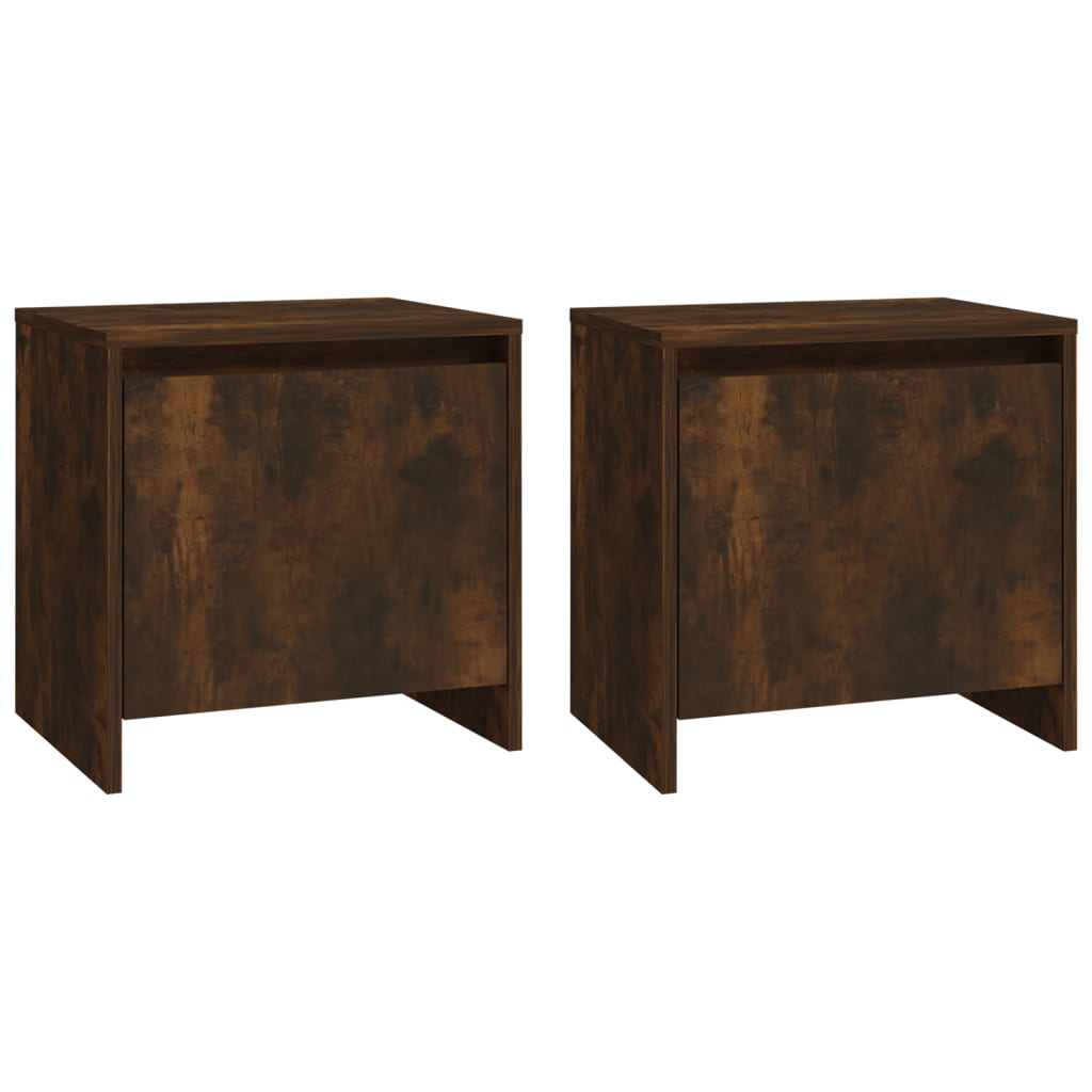 Smoked Oak Bedside Cabinets Set - 2 pcs, 45x34x44.5 cm, Wood