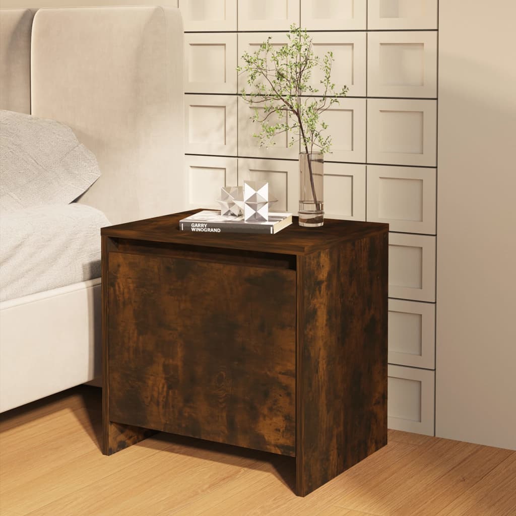 Smoked Oak Bedside Cabinets Set - 2 pcs, 45x34x44.5 cm, Wood