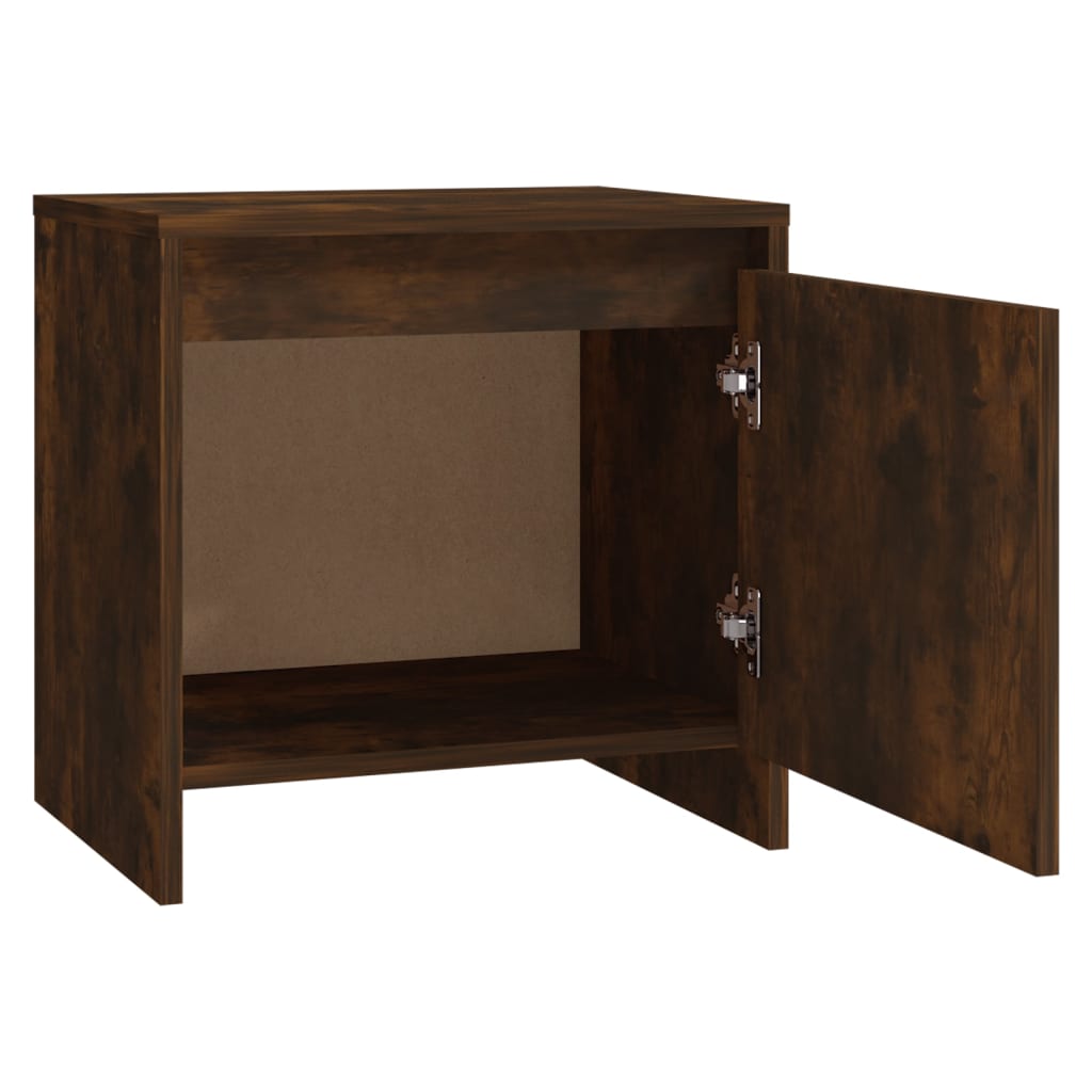 Smoked Oak Bedside Cabinets Set - 2 pcs, 45x34x44.5 cm, Wood