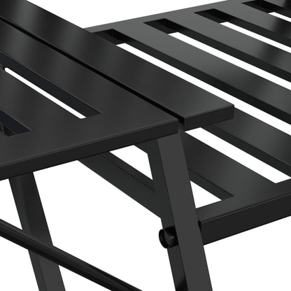 Elegant Black Steel 2-Seater Garden Bench, 165 cm