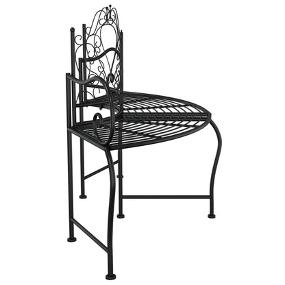 Elegant Black Steel Tree Bench, 150 cm – Stylish & Durable Seating