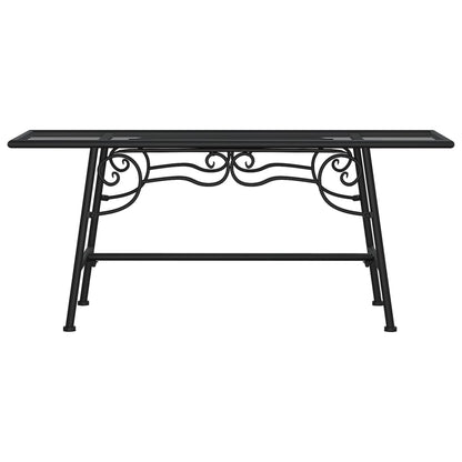 Elegant Black Steel Tree Bench - 110 cm Sturdy Outdoor Seating
