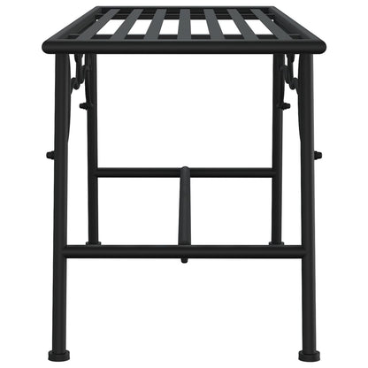 Elegant Black Steel Tree Bench - 110 cm Sturdy Outdoor Seating
