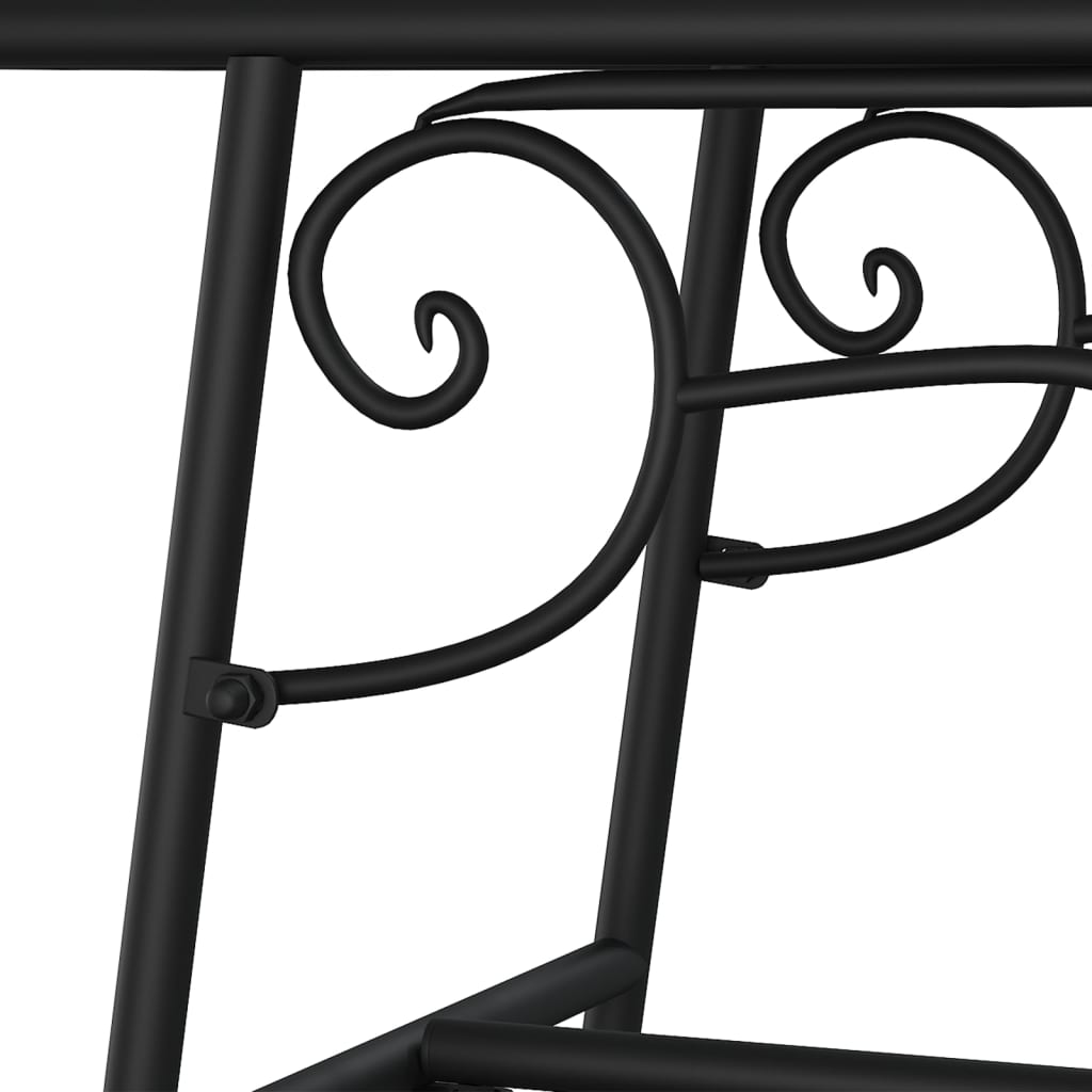 Elegant Black Steel Tree Bench - 110 cm Sturdy Outdoor Seating