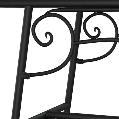 Elegant Black Steel Tree Bench - 110 cm Sturdy Outdoor Seating