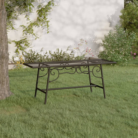 Elegant Black Steel Tree Bench - 110 cm Sturdy Outdoor Seating