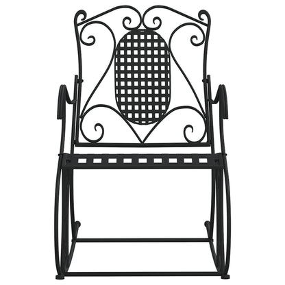 Stylish Black Steel Rocking Bench 84 cm - Modern Outdoor Seating
