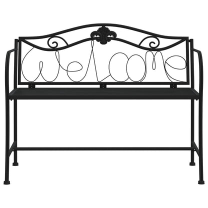 Stylish Black Steel 2-Seater Garden Bench - 104 cm
