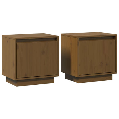 Honey Brown Solid Pine Bedside Cabinets 2pcs - 40x30x40 cm