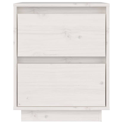 White Solid Pine Bedside Cabinet, 40x35x50 cm - Elegant & Compact
