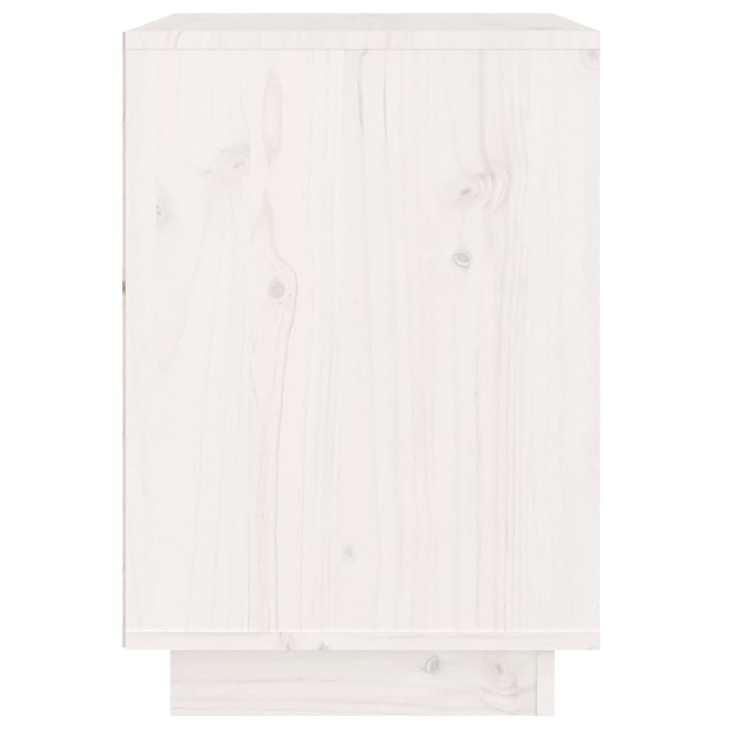 White Solid Pine Bedside Cabinet, 40x35x50 cm - Elegant & Compact