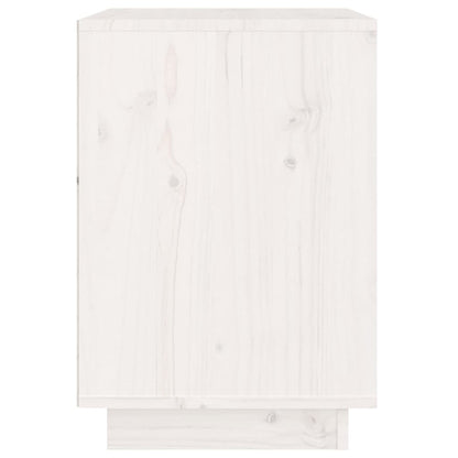White Solid Pine Bedside Cabinet, 40x35x50 cm - Elegant & Compact