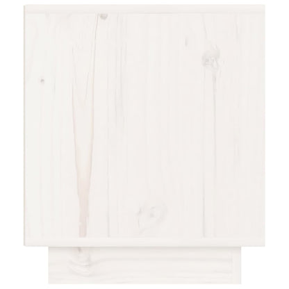 White Solid Pine Bedside Cabinets - Set of 2, 40x34x40 cm