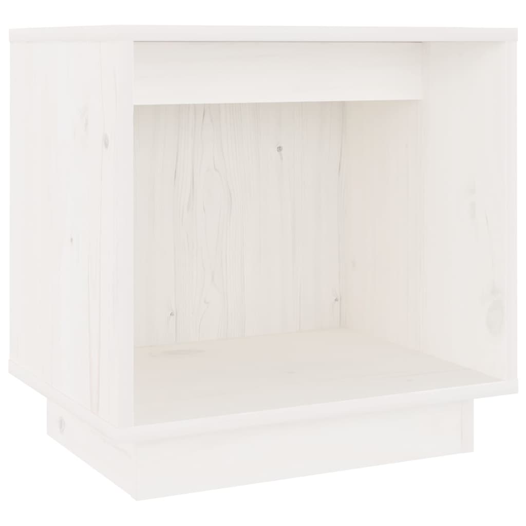 Solid Pine White Bedside Cabinet - 40x30x40 cm