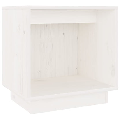 Solid Pine White Bedside Cabinet - 40x30x40 cm