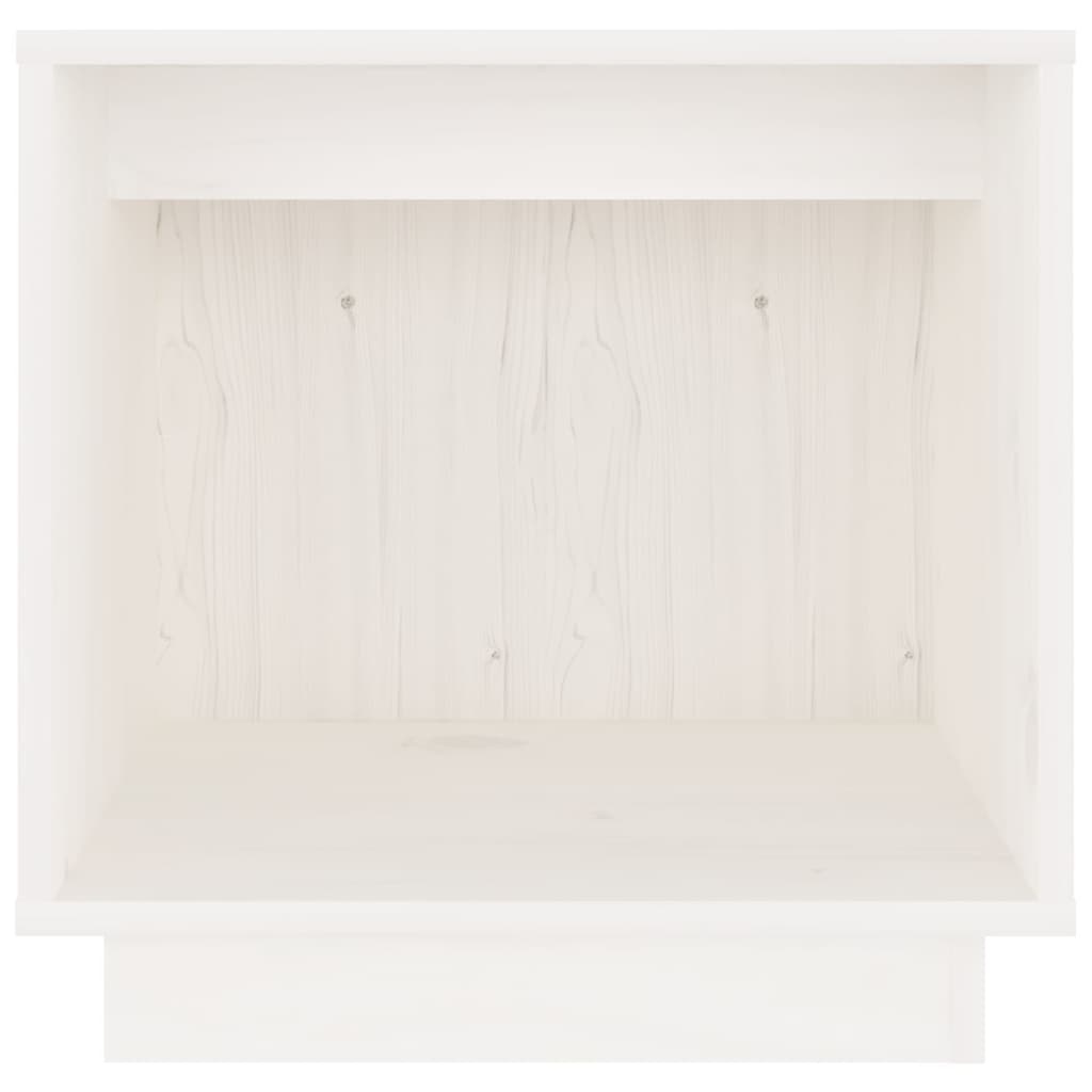 Solid Pine White Bedside Cabinet - 40x30x40 cm