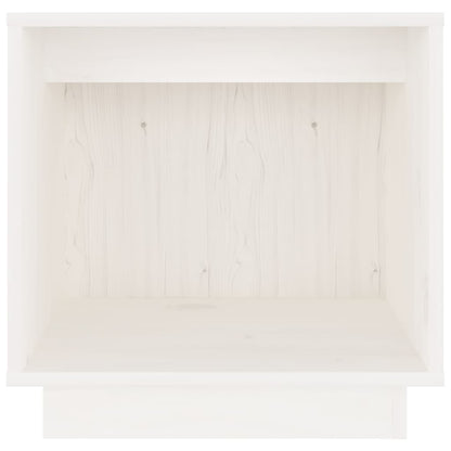 Solid Pine White Bedside Cabinet - 40x30x40 cm