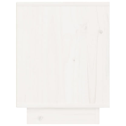 Solid Pine White Bedside Cabinet - 40x30x40 cm