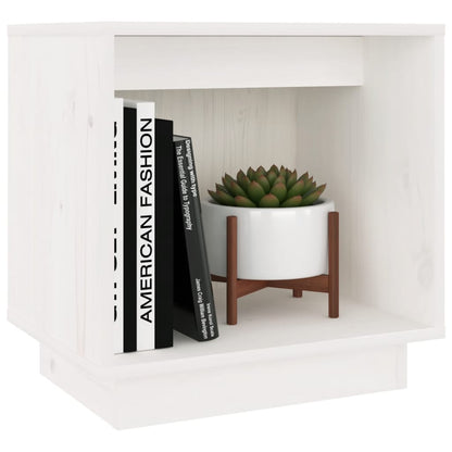 White Solid Pine Bedside Cabinets 2pcs, 40x30x40 cm