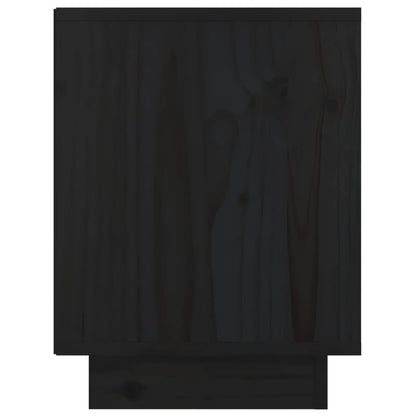 Solid Wood Pine Bedside Cabinets 2 pcs - Black, 40x30x40 cm