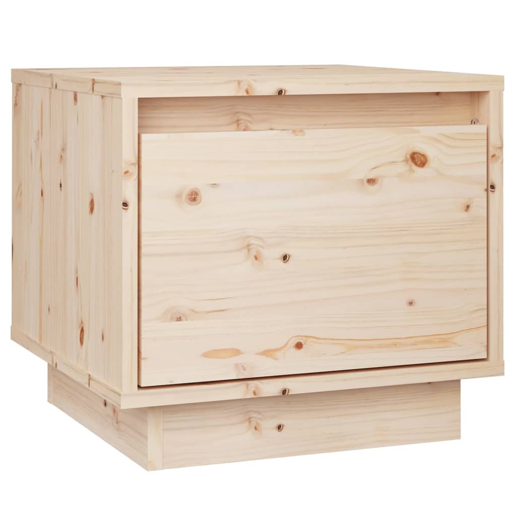Solid Pine Bedside Cabinets 2 pcs, 35x34x32 cm - Natural Wood Finish