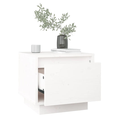 Solid Pine White Bedside Cabinets 2pcs - 35x34x32 cm