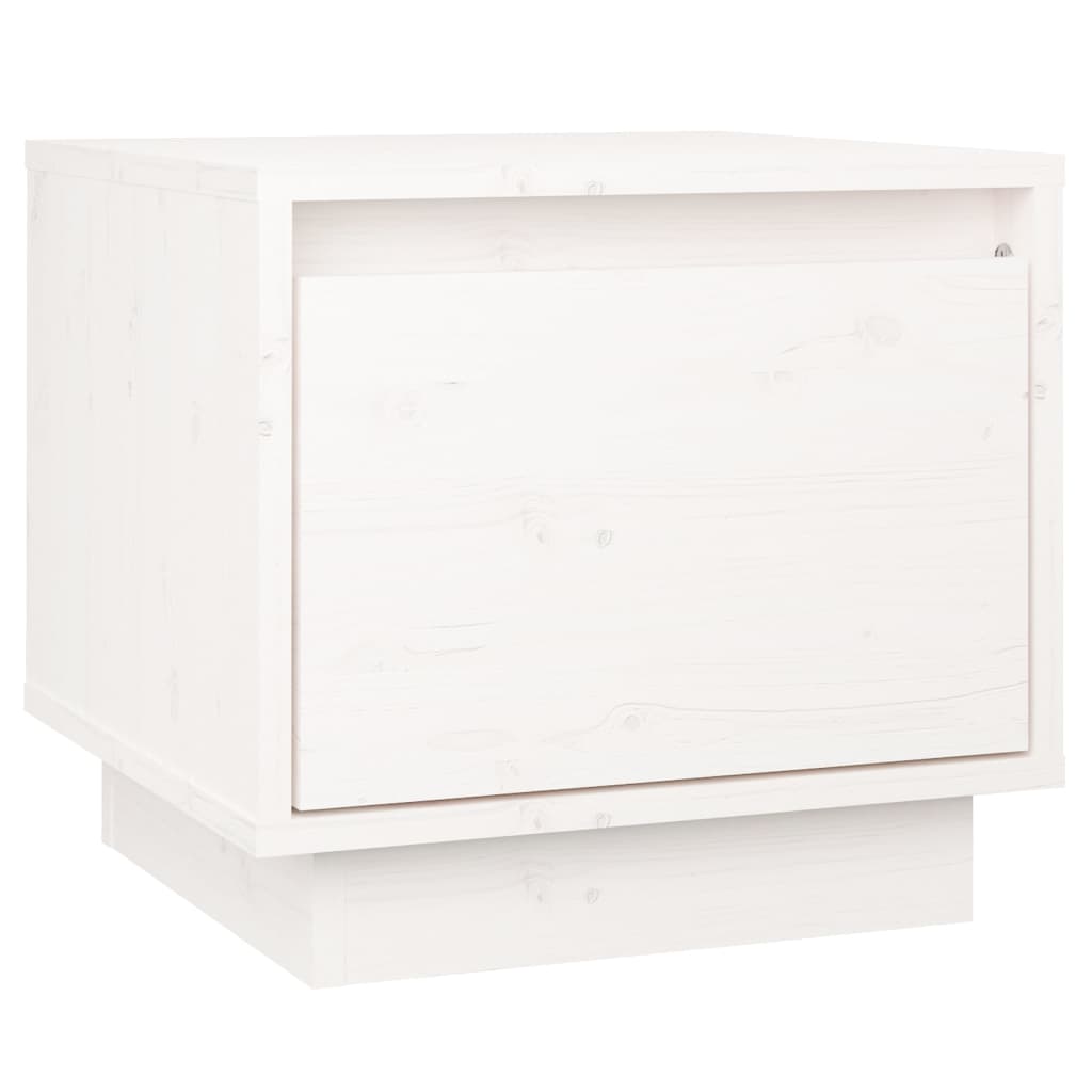 Solid Pine White Bedside Cabinets 2pcs - 35x34x32 cm