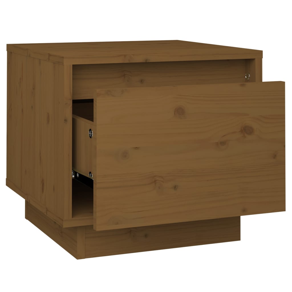 Solid Pine Wood Bedside Cabinets 2pcs, Honey Brown, 35x34x32 cm