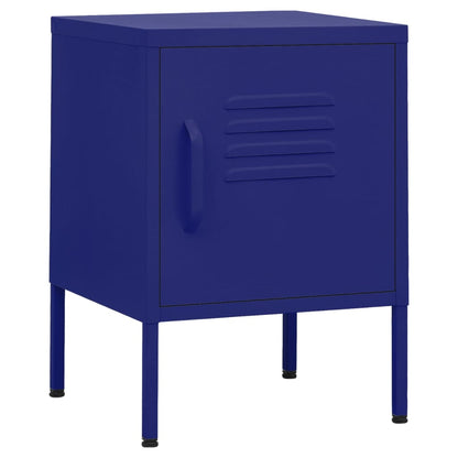 Navy Blue Steel Nightstands Set of 2 - 35x35x51 cm