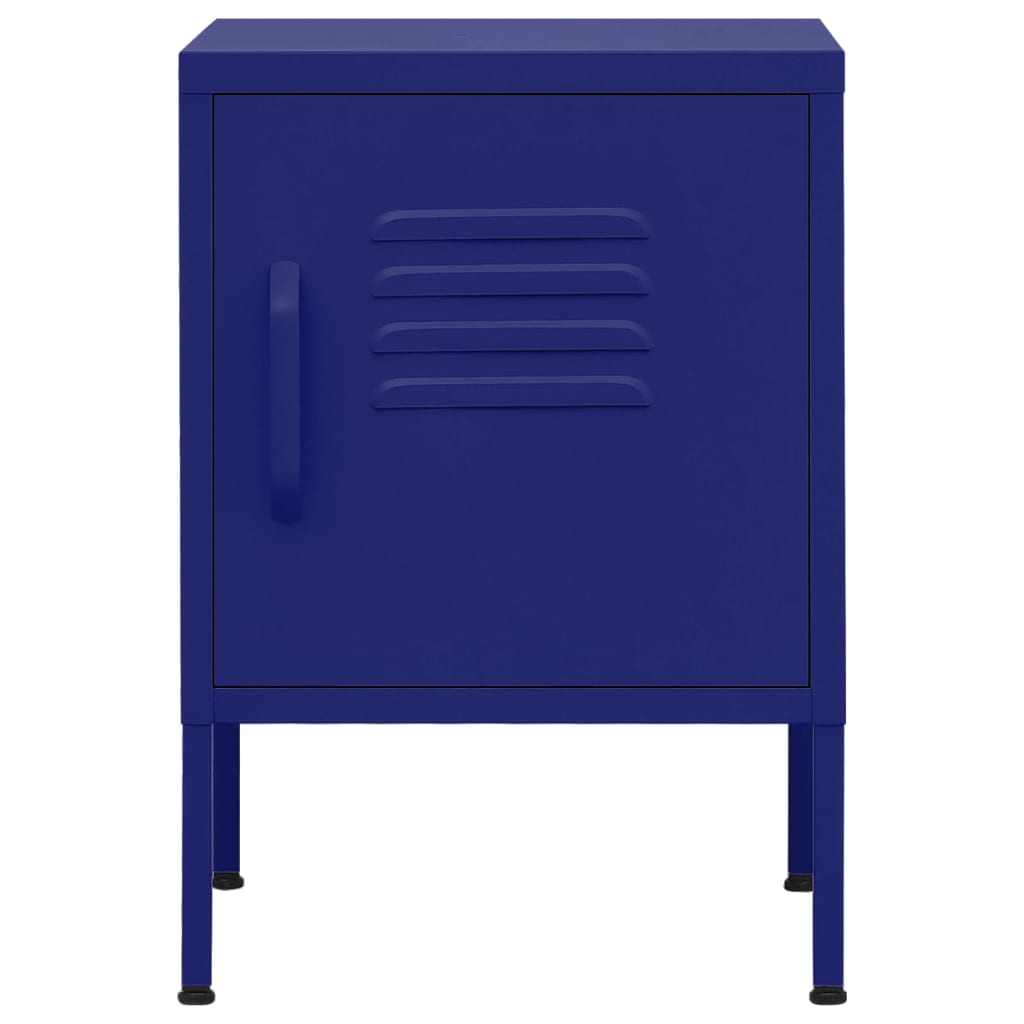 Navy Blue Steel Nightstands Set of 2 - 35x35x51 cm