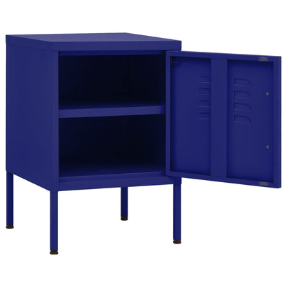 Navy Blue Steel Nightstands Set of 2 - 35x35x51 cm