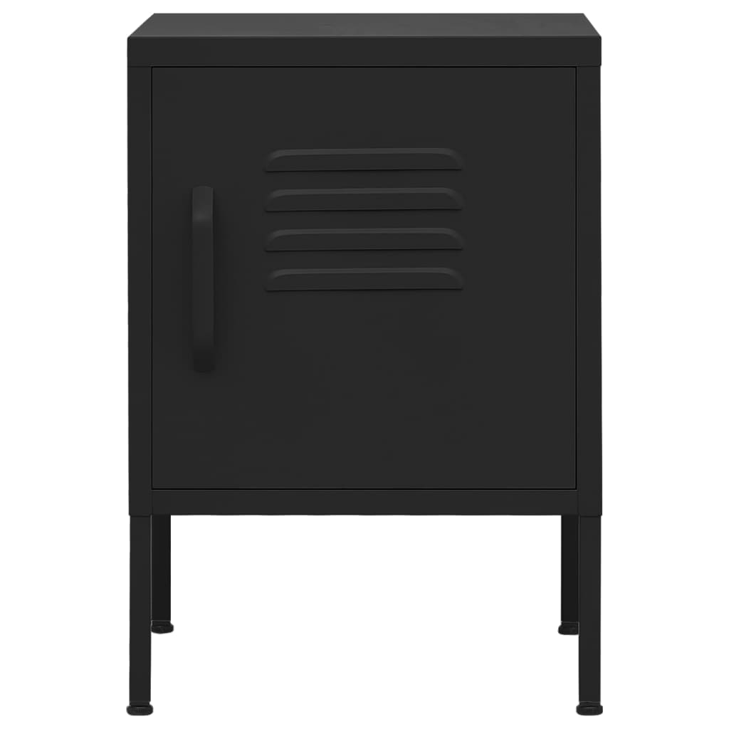 Set of 2 Black Steel Nightstands - 35x35x51 cm