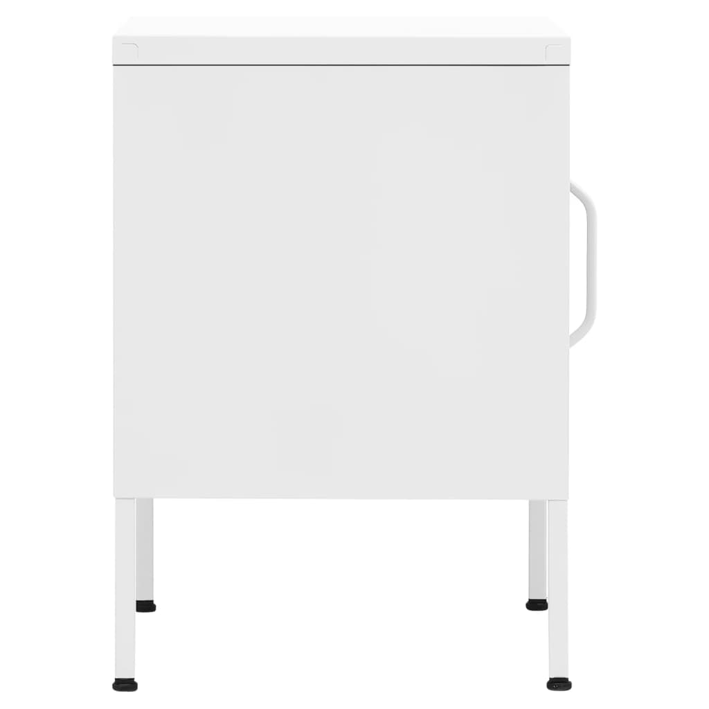 Set of 2 White Steel Nightstands - Modern 35x35x51 cm Design