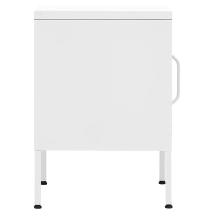 Set of 2 White Steel Nightstands - Modern 35x35x51 cm Design