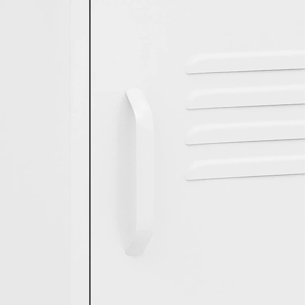 Set of 2 White Steel Nightstands - Modern 35x35x51 cm Design