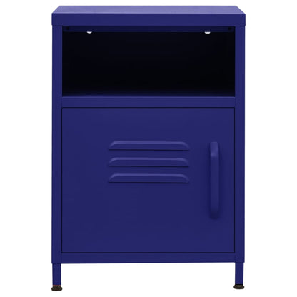 Navy Blue Steel Nightstands Set of 2, 35x35x51 cm